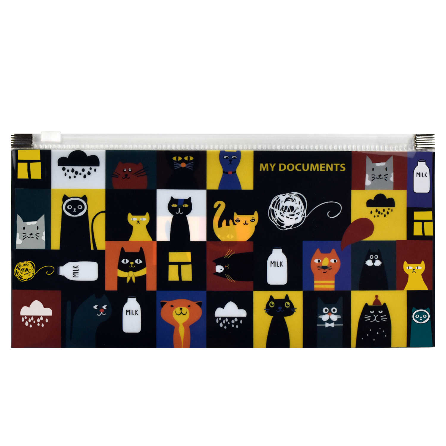 Папка конверт на молнии 260*140 180мкр ФЕНИКС Коты, арт. 59378