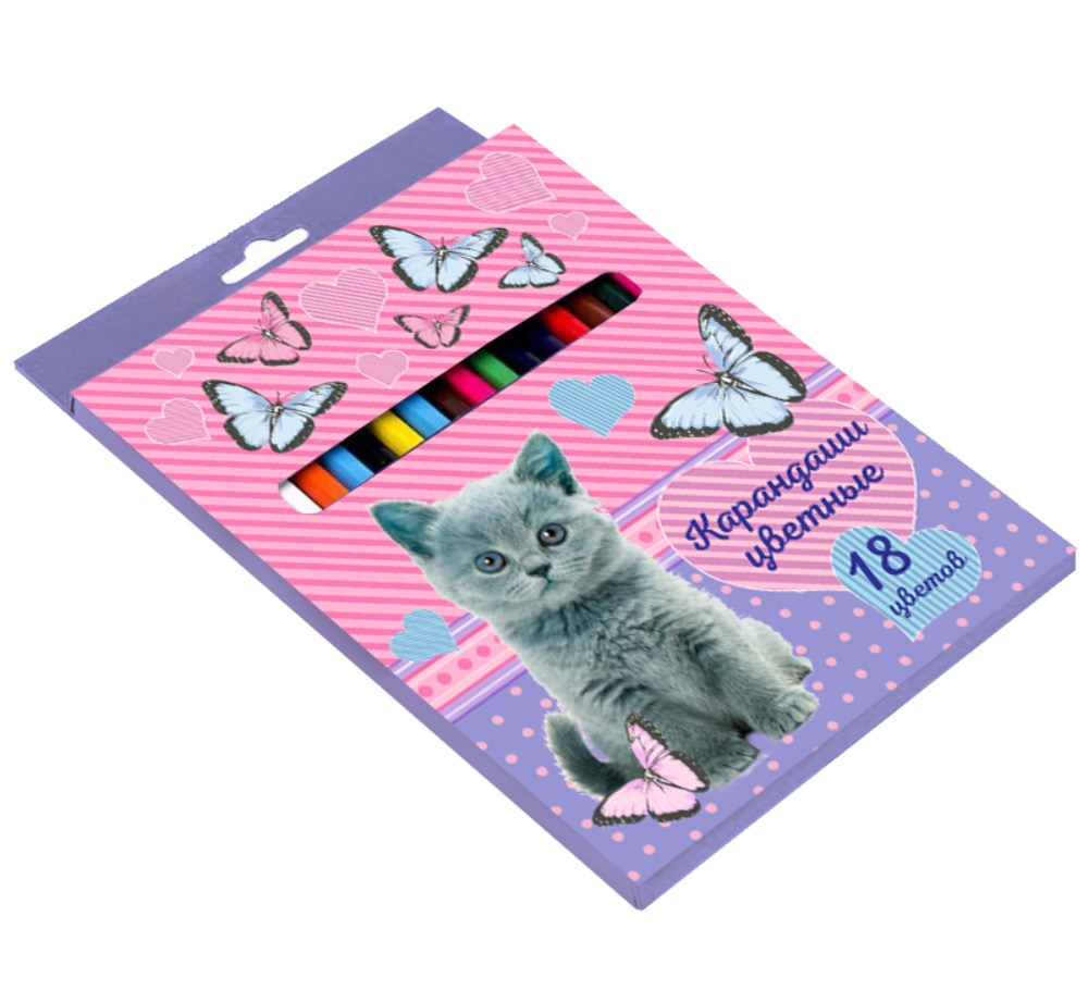 Карандаши цветные 18цветов CLIP STUDIO Свит Китти, арт. 228-164