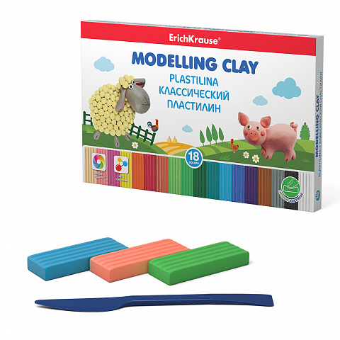 Пластилин 18цв 324гр ERICH KRAUSE Классика со стеком, арт. 50550