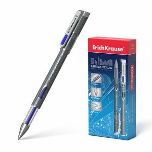 Ручка гелевая синяя 0,5/0,35 ERICH KRAUSE Megapolis корпус серый, арт. 92