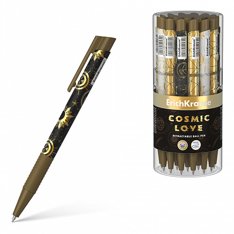 Ручка шариковая автоматическая синяя 0,7/0,35 E.K. Magic Sky Matic&Grip корпус с рисунком soft touch с резиновым держателем , арт. 54530