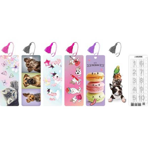 Закладка 3D с таблицей умножения и линейкой deVENTE пластиковая ассорти, арт. 8065073