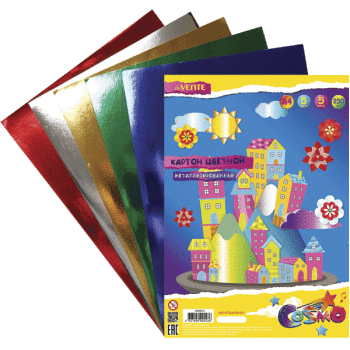 Картон цветной металлизированный А4 5цветов 5листов deVENTE, арт. 8040513