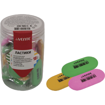 Ластик deVENTE 62*28*9 Ellipse ассорти, арт. 4070905