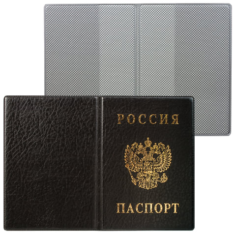 Обложка на паспорт вертикальная ДПС кожзам черная, арт. 2203.В-107