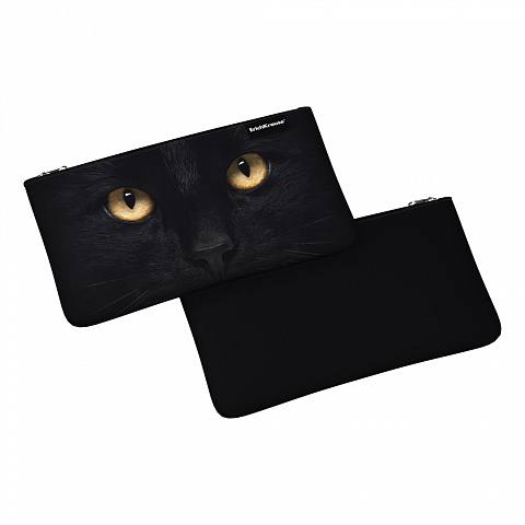 Пенал-косметичка 1 отделение ERICH KRAUSE Light Black Cat, арт. 57203
