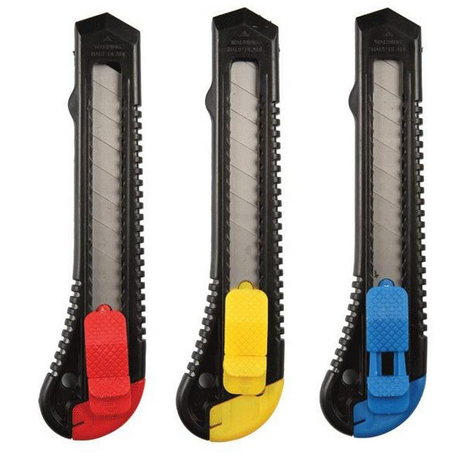 Нож канцелярский 18мм ATTOMEX ассорти, арт. 4090301