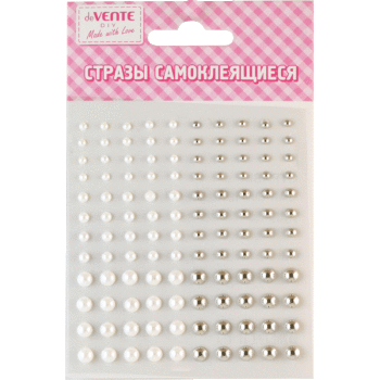 Декор для творчества Стразы-наклейки белые/серебро deVENTE Жемчуг, арт. 8004063