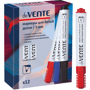 Маркер для доски красный круглый 5мм deVENTE, арт. 5040304