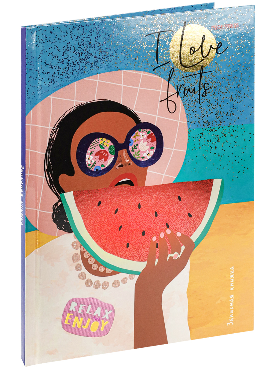 Записная книжка А5 80листов ПРОФ-ПРЕСС Девушка и арбуз твердая обложка, арт. 80-5975