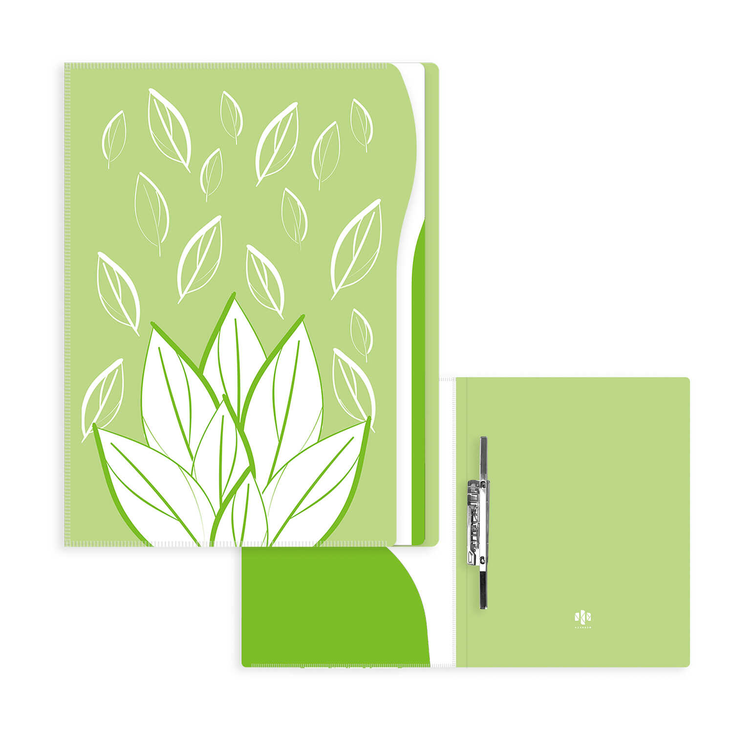 Папка с зажимом ФЕНИКС Листва +2 кармана , арт. 48300