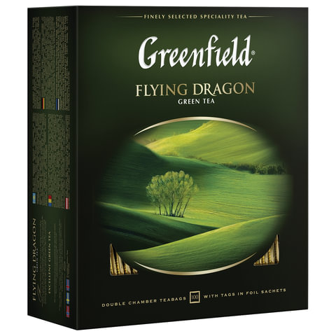 Чай зеленый GREENFIELD Flying Dragon 100пак, арт. 620223