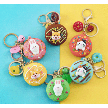 Брелок deVENTE Animals&donut с карабином ассорти, арт. 9020104