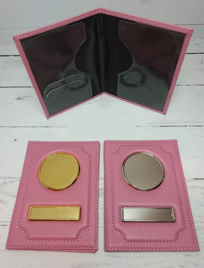 Обложка на водительское удостоверение розовый флотер/розовый кайман, арт. в122-04/18