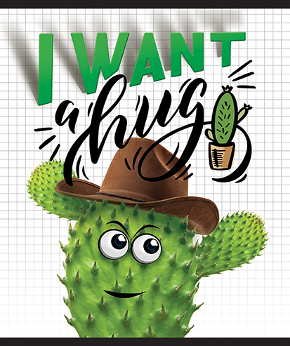 Тетрадь А5 48л клетка ПЗБМ Приколись Кактус ассорти, арт. 028214