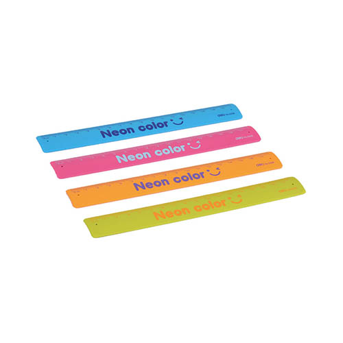 Линейка 18см пластиковая гибкая DELI ассорти, арт. E6206