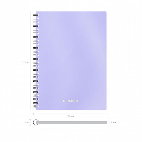 Тетрадь А5 80л клетка спираль ERICH KRAUSE Candy пластиковая обложка сиреневый перламутр, арт. 54166
