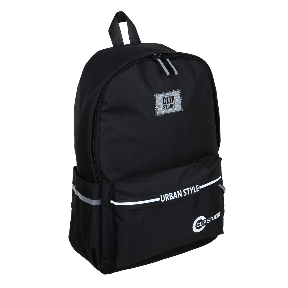 Рюкзак подростковый CLIP STUDIO черный мягкий уплотненная спинка, арт. 254-707