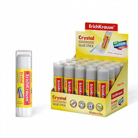 Клей карандаш 15г ERICH KRAUSE Crystal, арт. 11007