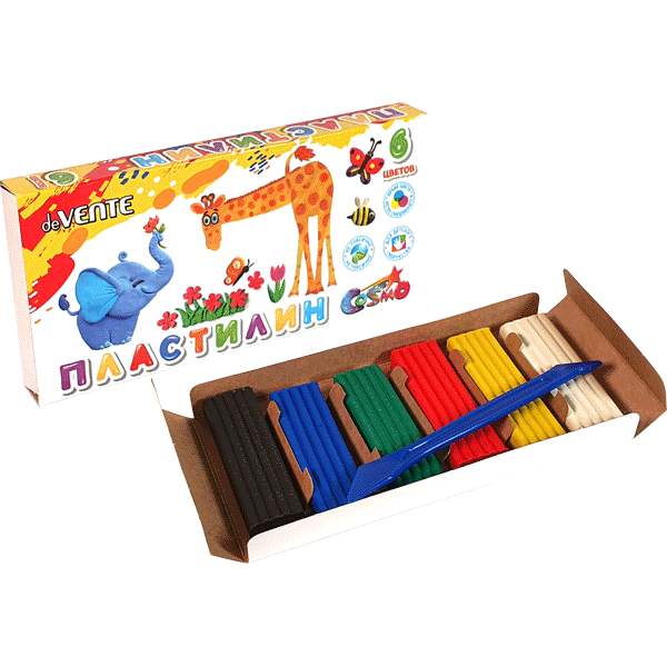 Пластилин  6цв 120гр deVENTE Cosmo со стеком, арт. 8042414