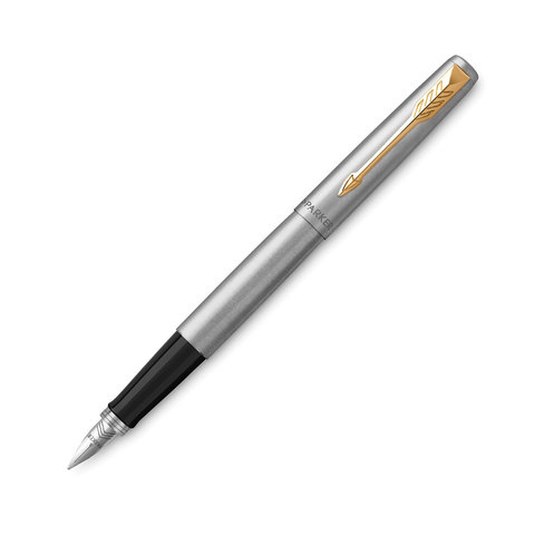 Ручка подарочная перьевая PARKER Jotter Core F63 Stainless Steel GT (M) корпус сталь/хром в футляре, арт. 2030948