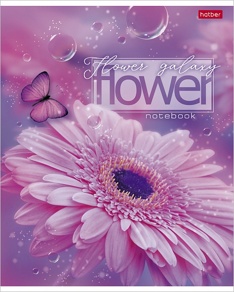 Тетрадь А5 96л клетка ХАТБЕР Цветочная галактика ассорти, арт. 96Т5В1_28437