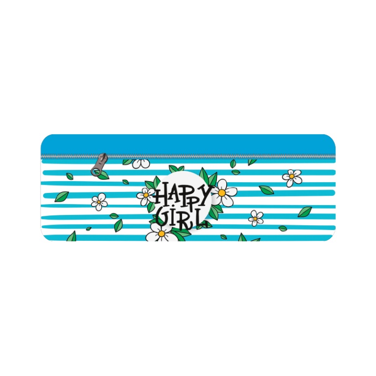 Пенал-косметичка 1 отделение ПЧЕЛКА Белые цветочки, арт. К-11