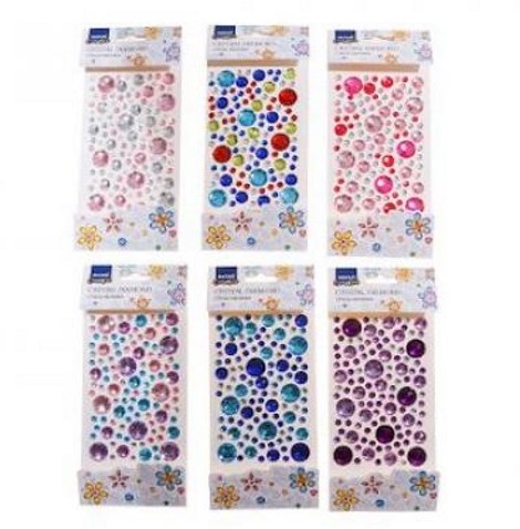 Наклейки-стразы акриловые 23*10 MAZARI круглые ассорти, арт. M-8668N