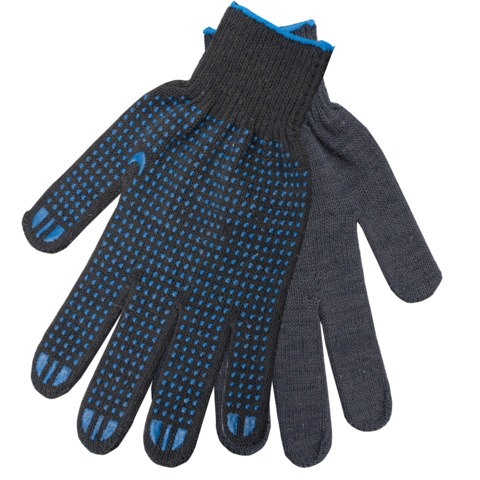 Перчатки х/б с ПВХ ЛАЙМА Люкс черные, арт. 601914