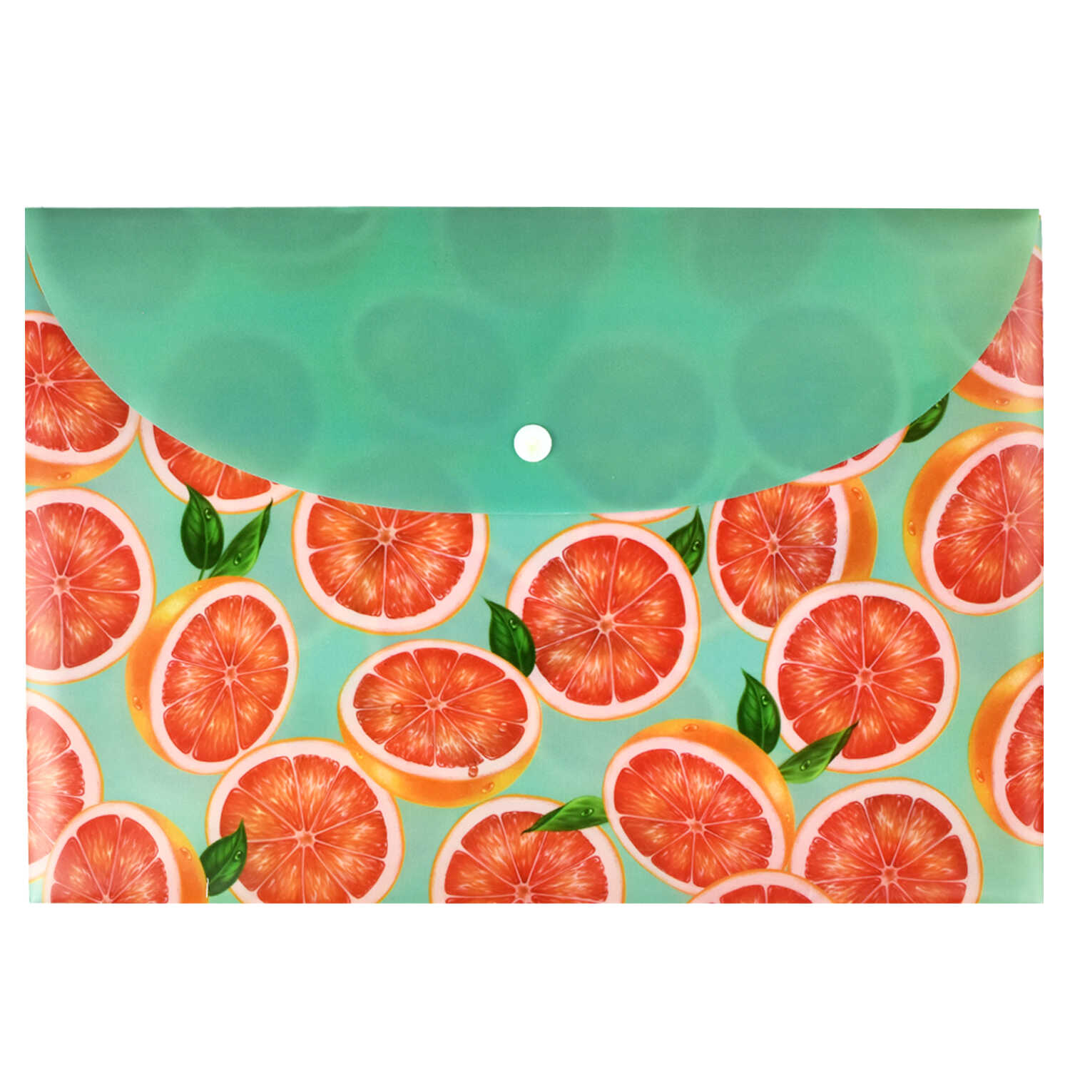 Папка конверт на кнопке А4 180мкр ФЕНИКС Грейпфрут непрозрачная, арт. 56641