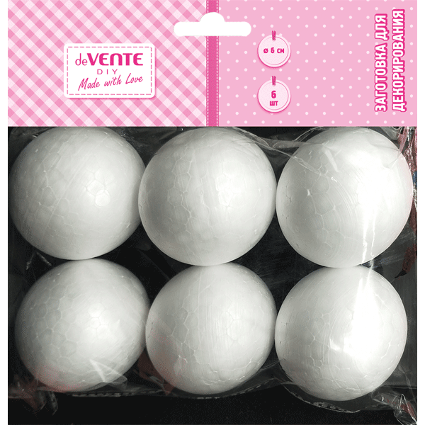Заготовка для творчества Шары из пенопласта 6шт/упак deVENTE, арт. 8003902