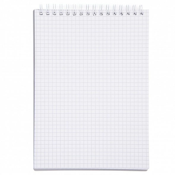 Блокнот А5 80л клетка спираль ХАТБЕР CANVAS Cерый пластиковая обложка, арт. 80Б5В1гр_05314