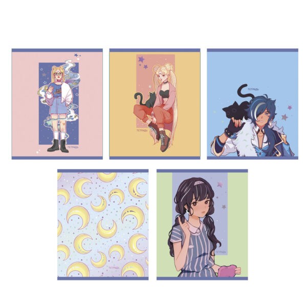 Тетрадь А5 48л клетка LISTOFF Сила Луны ассорти, арт. ТКФ488461