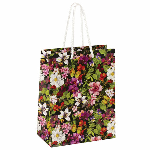 Пакет подарочный 18*23 ЗОЛОТАЯ СКАЗКА Цветочный принт , арт. 606577