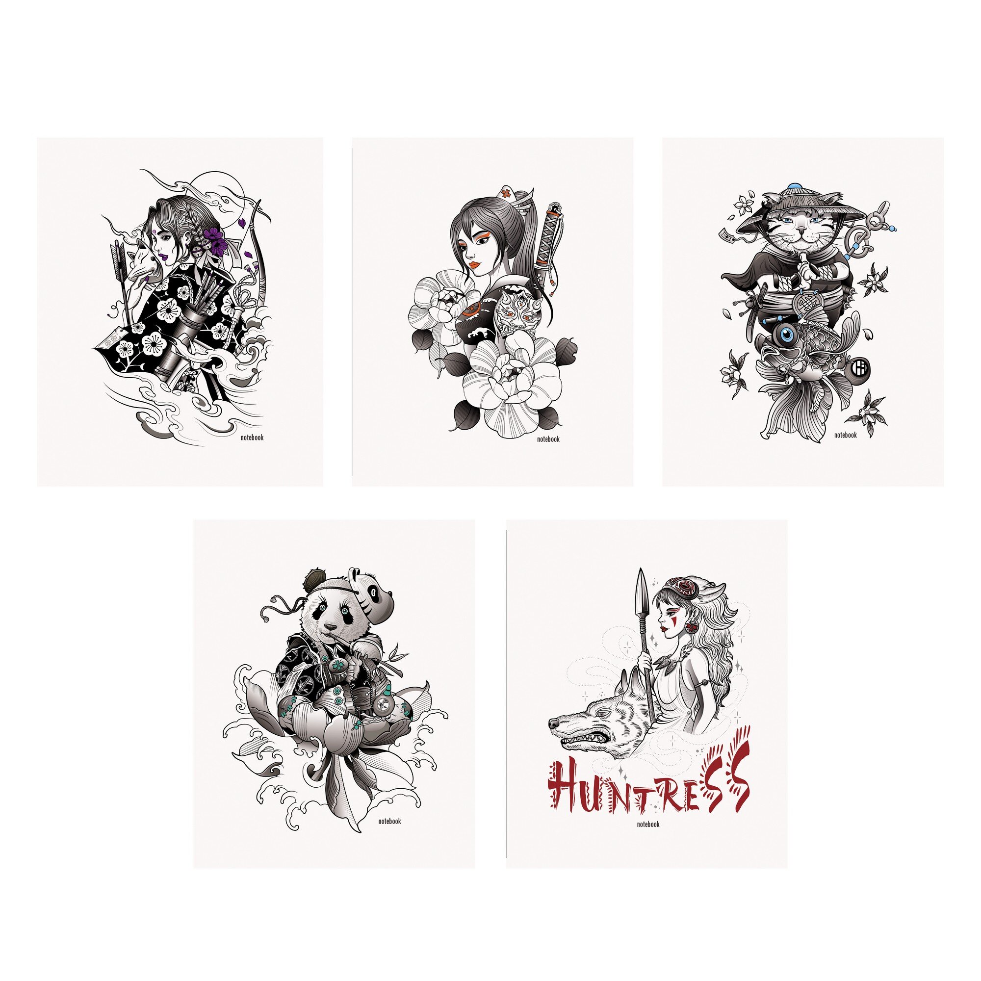 Тетрадь А5 48л клетка LISTOFF Азиатские мотивы ассорти, арт. ТК2Л488244