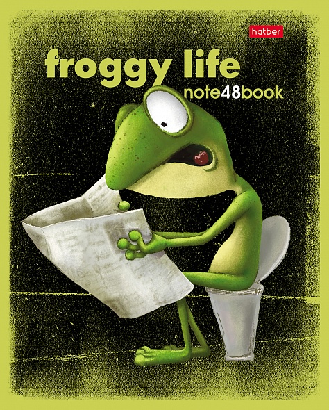 Тетрадь А5 48л клетка ХАТБЕР Лягух Кир ассорти, арт. 48Т5лтВ1_29101