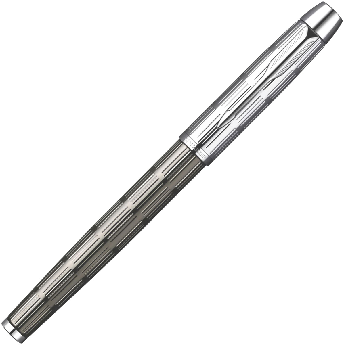 Ручка подарочная перьевая PARKER IM Premium Twin Chiselled CT F222 корпус латунь/хром в футляре, арт. S0908590