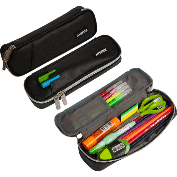 Пенал 1 отделение deVENTE Private искусственная кожа с карманом черный, арт. 7023304