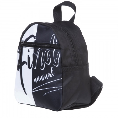 Рюкзак-мини молодежный ХАТБЕР LOOK Black&White мягкий уплотненная спинка, арт. NRk_81109