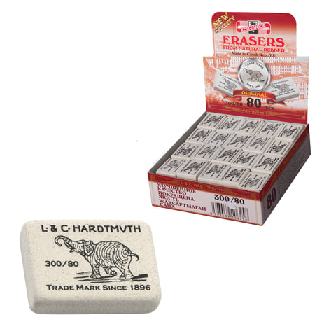 Ластик каучук K-I-N 300/80 26*18,5*8 Слон белый , арт. 19KDRU/18KDRU/225399