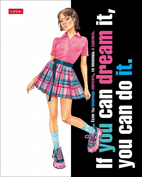 Тетрадь А5 48л клетка ХАТБЕР Zoomer-girl Креатив ассорти, арт. 48Т5лВ1_28199