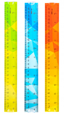 Линейка 30см пластиковая гибкая 2 шкалы DELI ассорти , арт. EH651