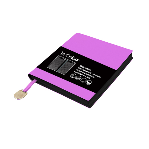 Ежедневник недатированный А6+ LISTOFF In Colour кремовый блок интегральная обложка искусственная кожа лавандово-розовый срез черный, арт. ЕИИК17513603