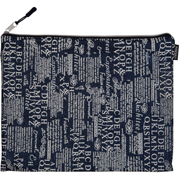 Папка конверт на молнии А4 deVENTE Text ткань темно-синяя, арт. 8053247