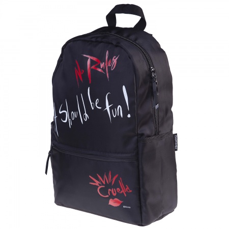 Рюкзак молодежный ХАТБЕР BLACK Круэлла мягкий уплотненная спинка, арт. NRk_83134