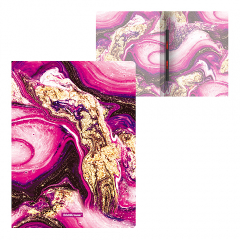 Папка скоросшиватель пластиковая с пружинным механизмом ERICH KRAUSE Marble Amethyst, арт. 52764