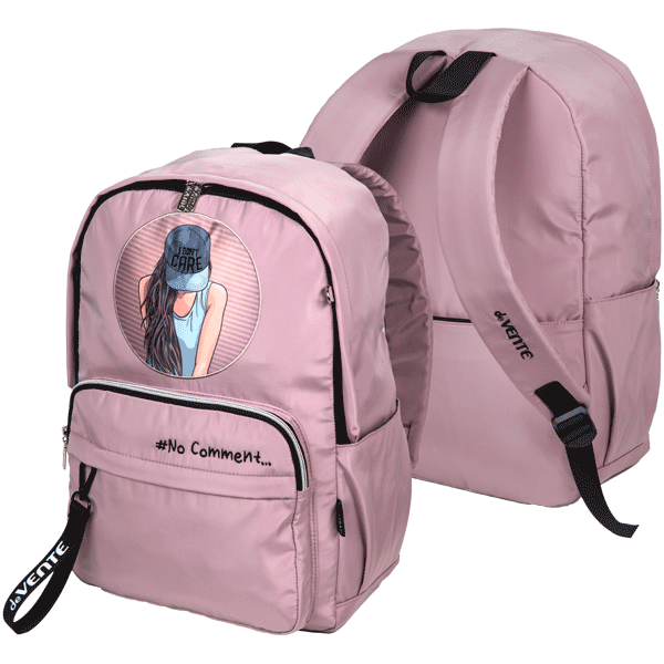 Рюкзак молодежный deVENTE No Comment розовый уплотненная спинка, арт. 7032460
