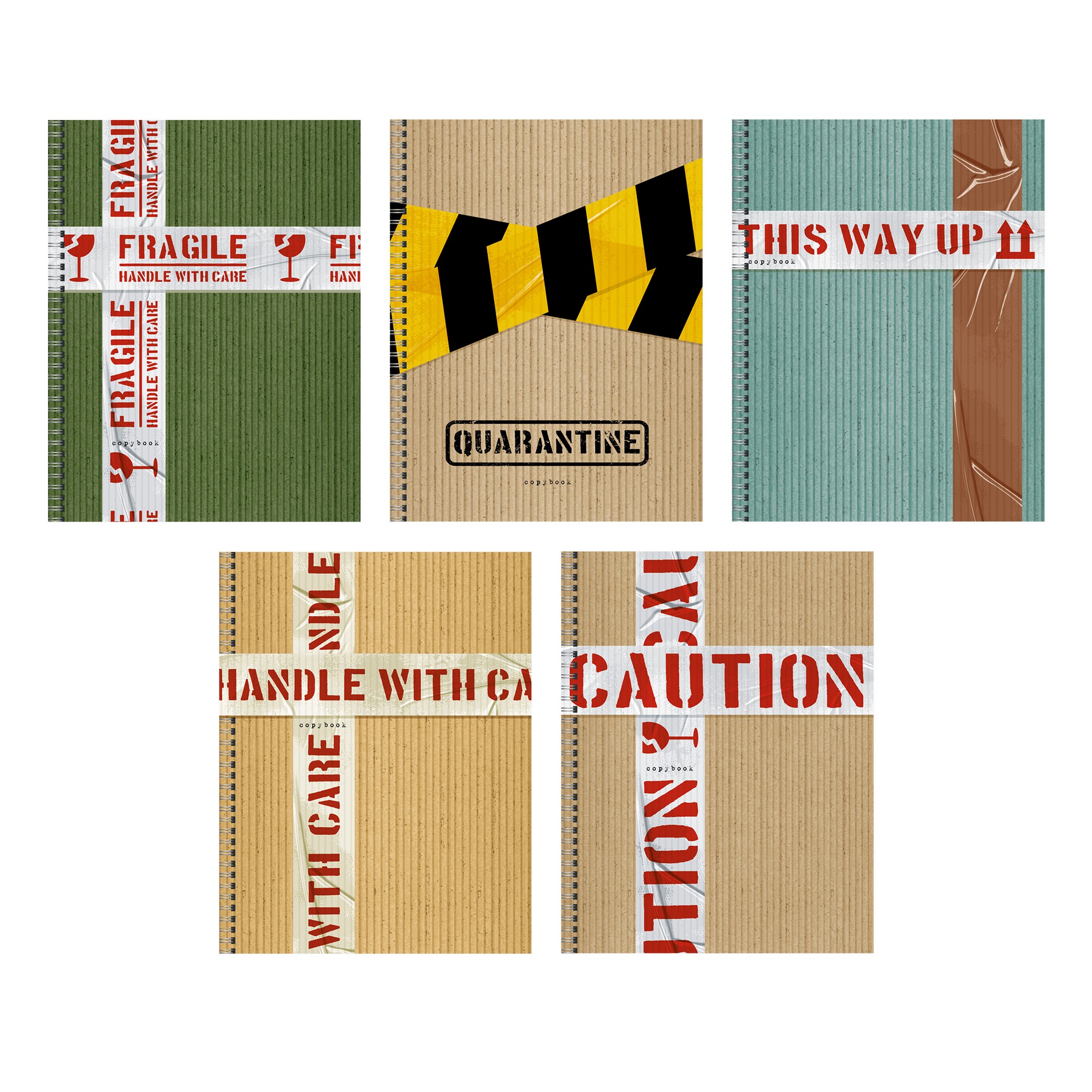 Тетрадь А5 96л клетка спираль UNNIKA Осторожно, тетрадь! ассорти, арт. ТС2Л966687