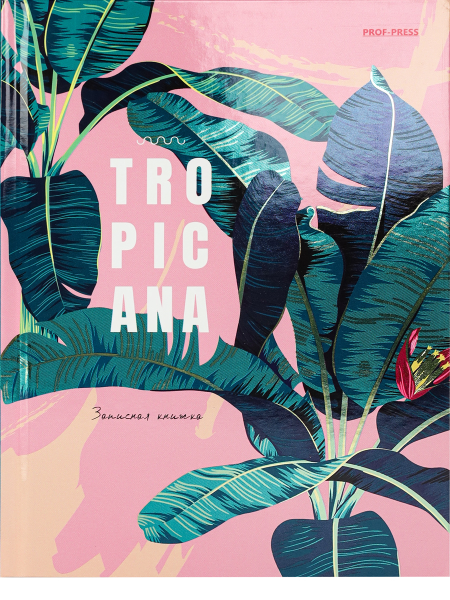 Записная книжка А5 80листов клетка ПРОФ-ПРЕСС Тропический стиль твердая обложка, арт. 80-5973