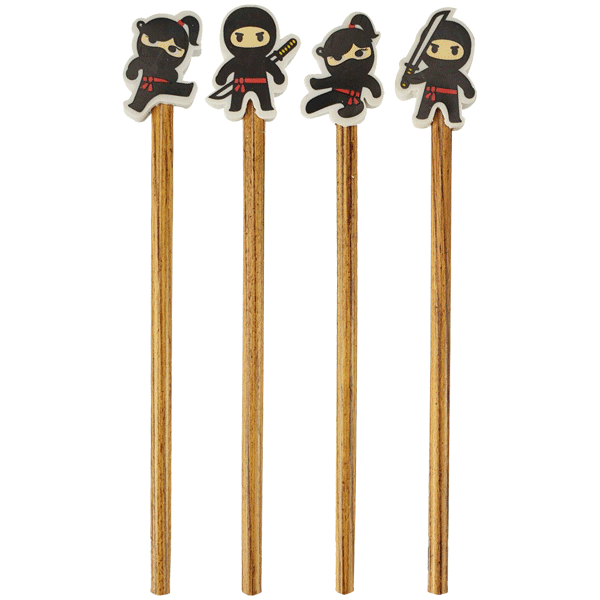 Карандаш чернографитный с ластиком HB deVENTE Ninja корпус коричневый, арт. 5032305